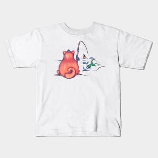 Fishing cat Kids T-Shirt